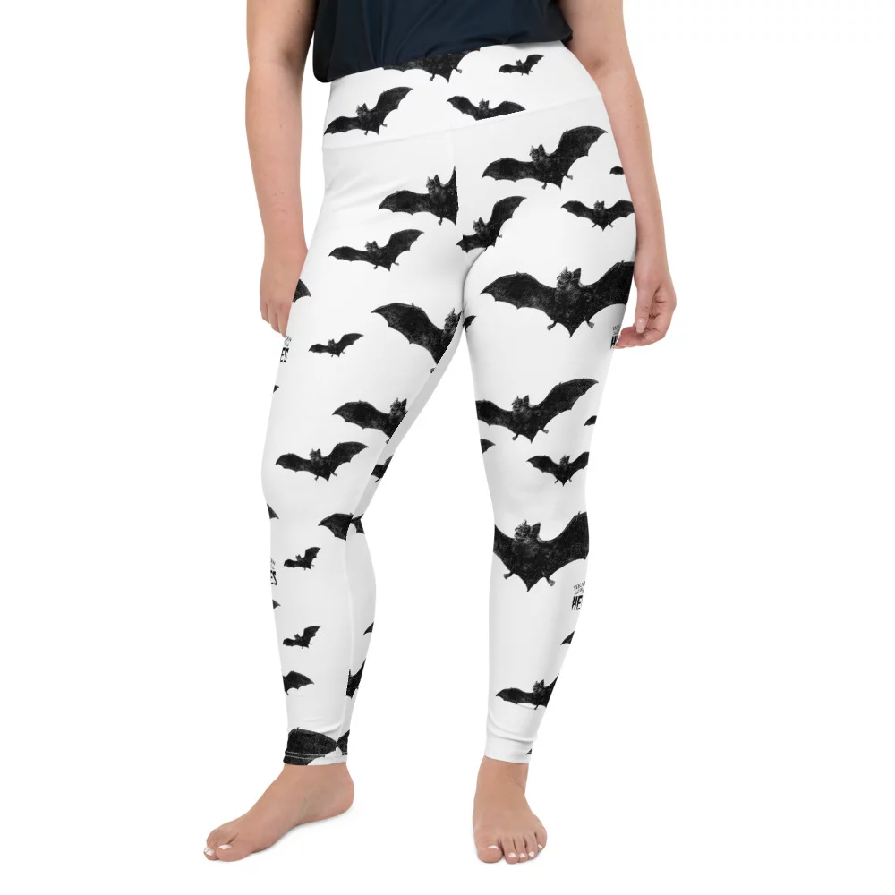 Black Bats plus size leggings