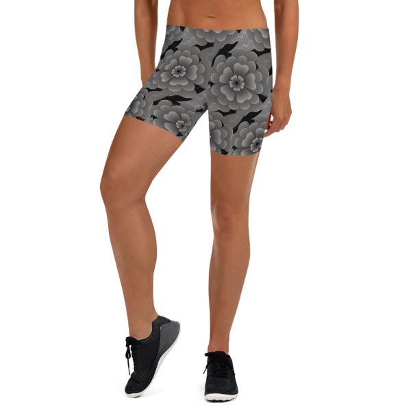goth flower work out shorts