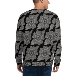 goth flower allover print sweatshirt
