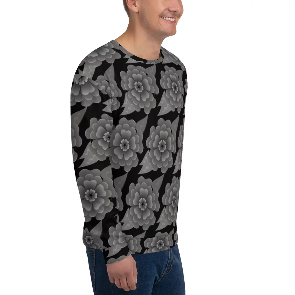 goth flower allover print sweatshirt