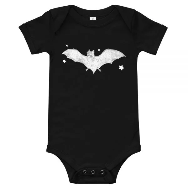 Gothic baby Black Bat jumpsuit onesie