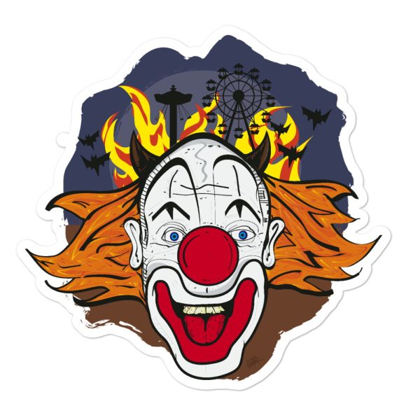 crazy clown face stickers