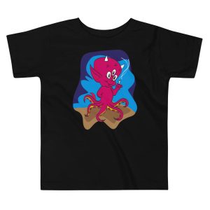 smoking 3 eyed octopus devil baby toddler t-shirt