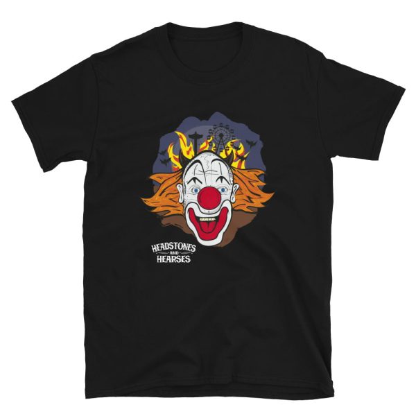 crazy clown face black t-shirt