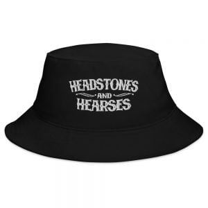 headstones and hearses logo bucket hat