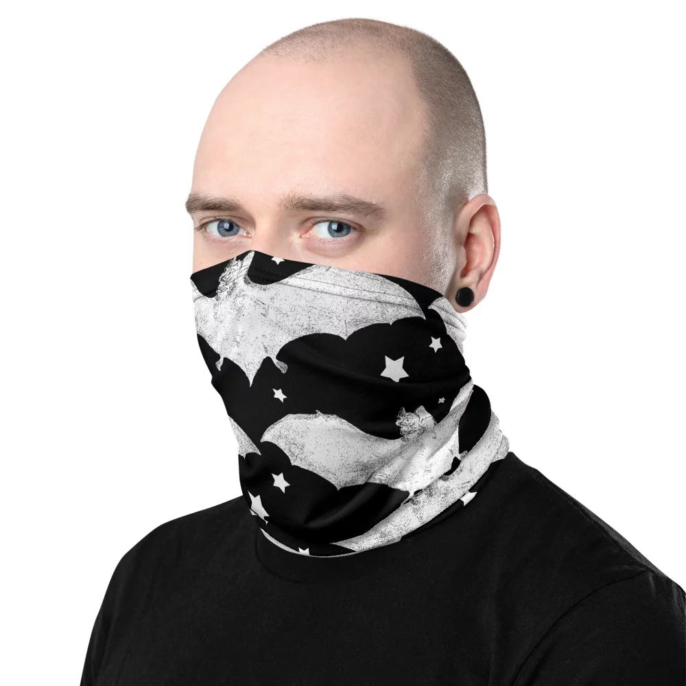 BATS black neck gaiter face mask