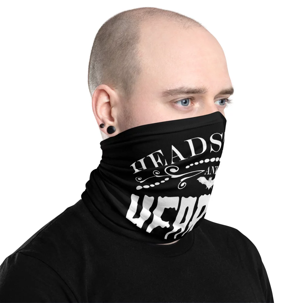 headstones and hearses logo neck gaiter