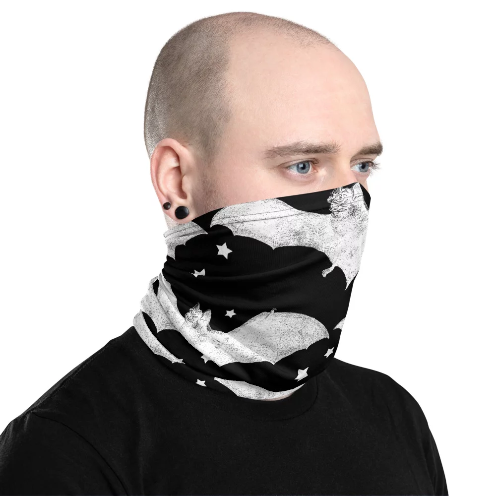 BATS black neck gaiter face mask