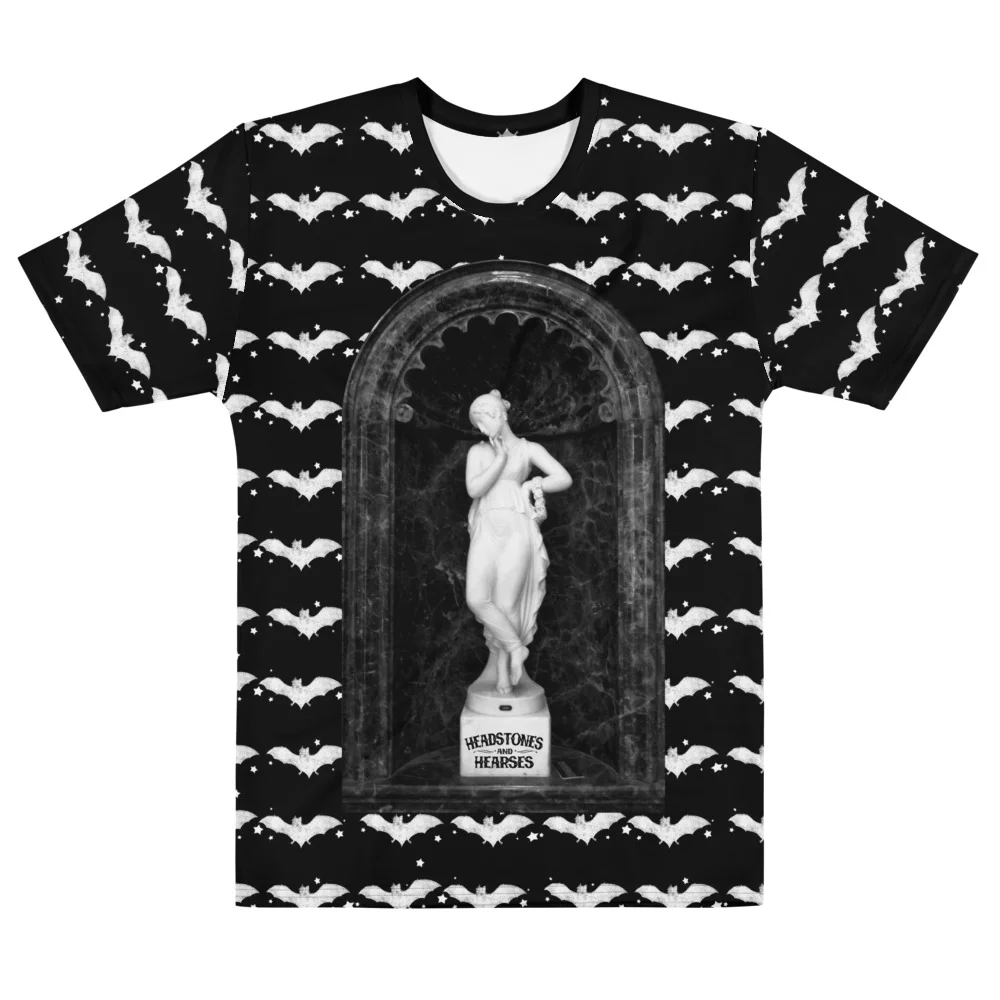 Graveyard Nymph and Bats all over print t-shirt