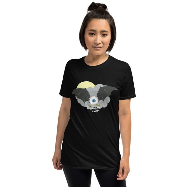 Flying Eyeball Bat t-shirt on female model