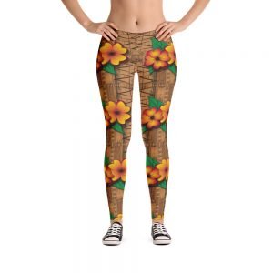 tiki style floral leggings
