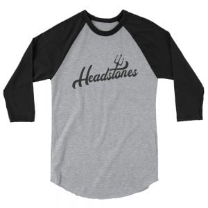 Headstones baseball shirt, heather with black sleeves