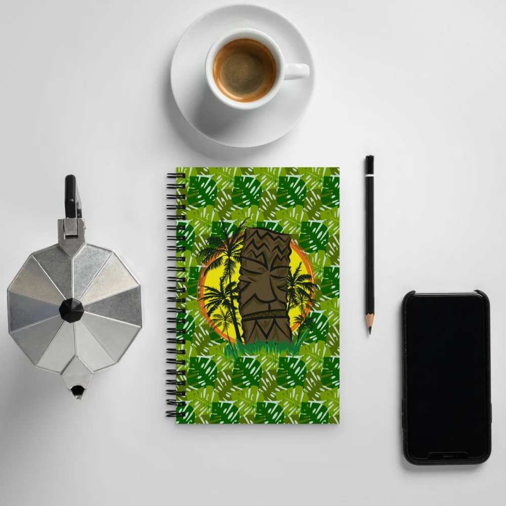 Tiki & Monstera Spiral Notebook