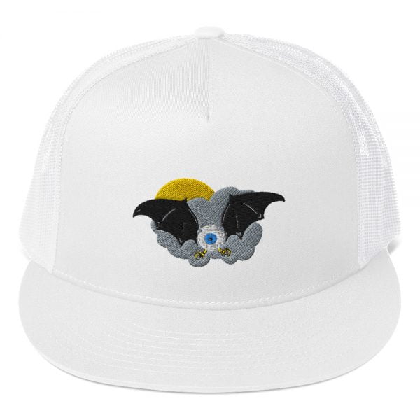 flying bat eyeball trucker hat