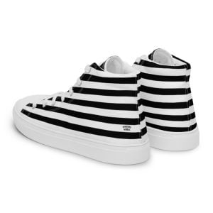 Black and white stripe high tops