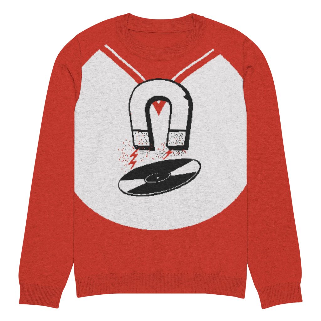 RECORD MAGNET Knitted crew neck sweater